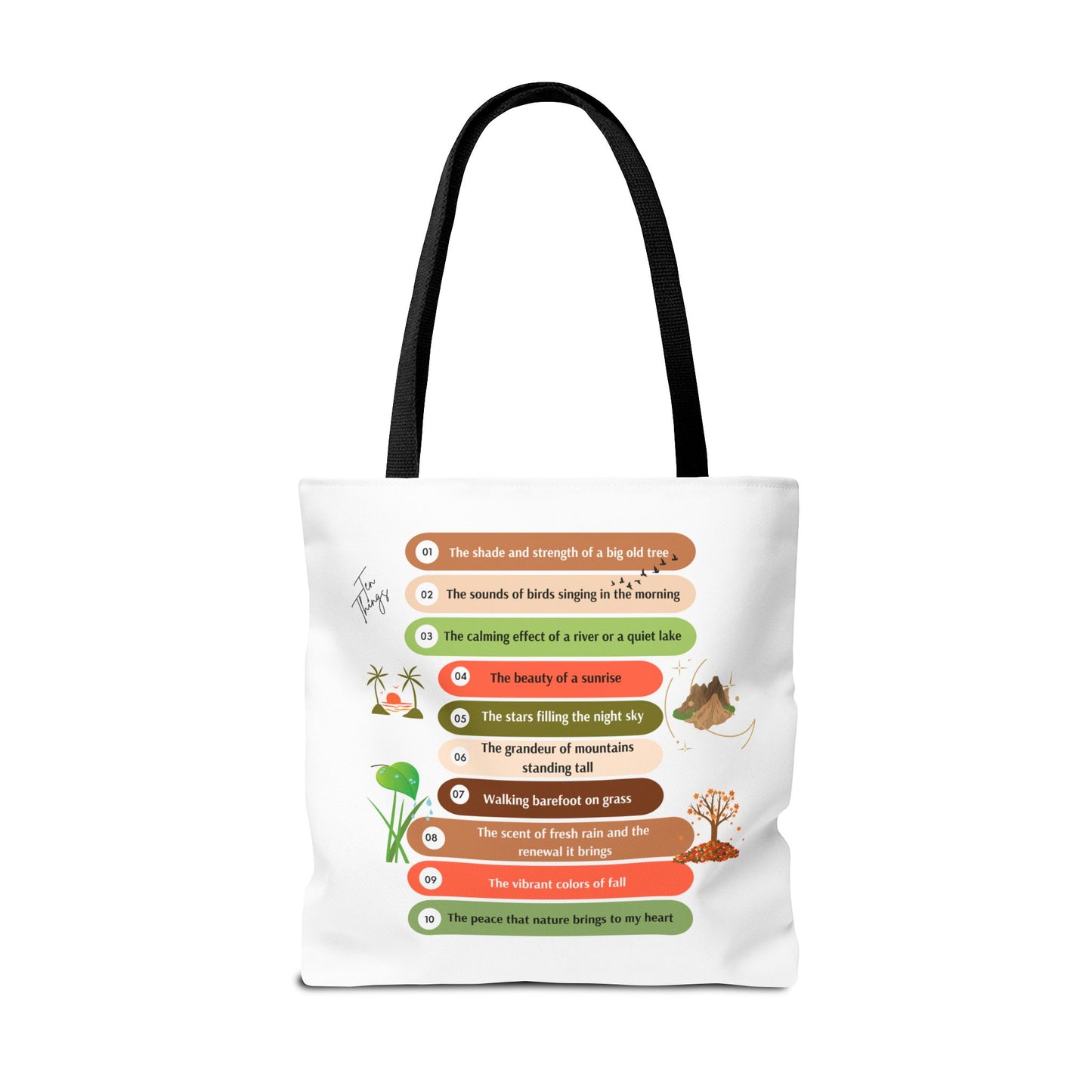 Nature Tote Bag - Ten Things I Love About Nature
