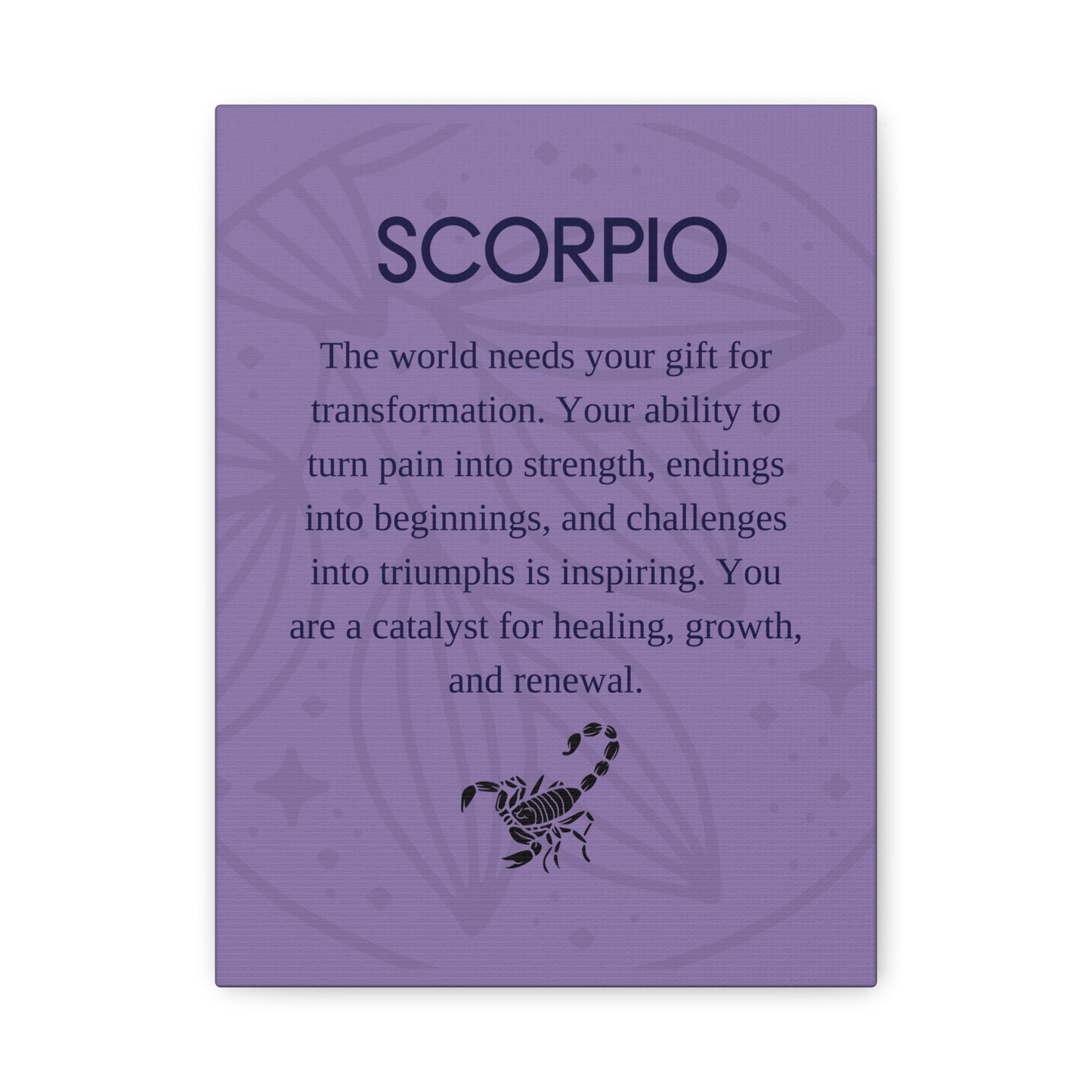 Scorpio Inspirational Canvas Print