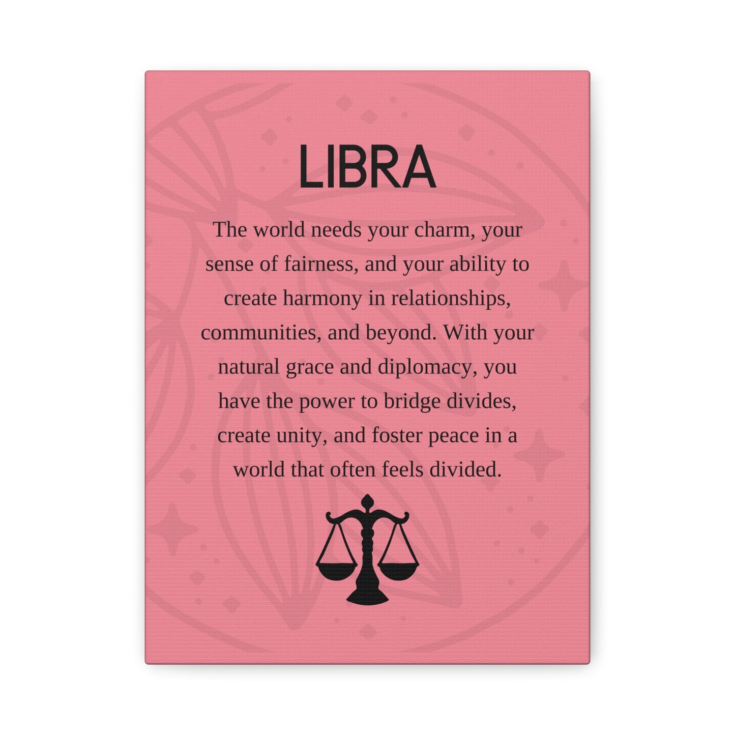 Libra Inspirational Canvas Print