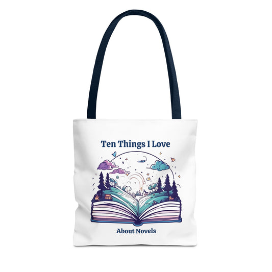 Book Lover Tote Bag - Ten Things I Love About Novels