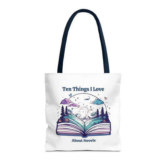 Book Lover Tote Bag - Ten Things I Love About Novels