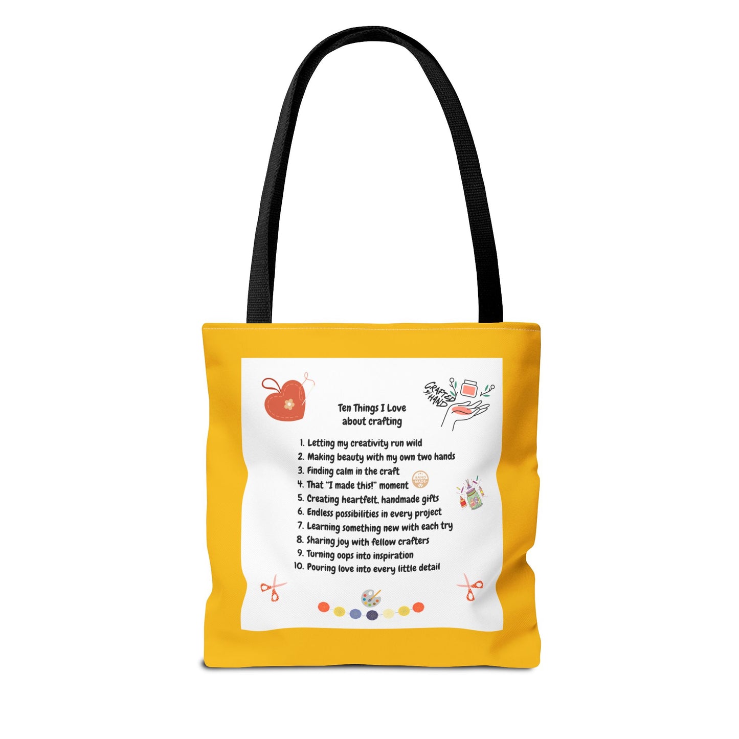 Crafting Enthusiast Tote Bag - Ten Things I Love About Crafting