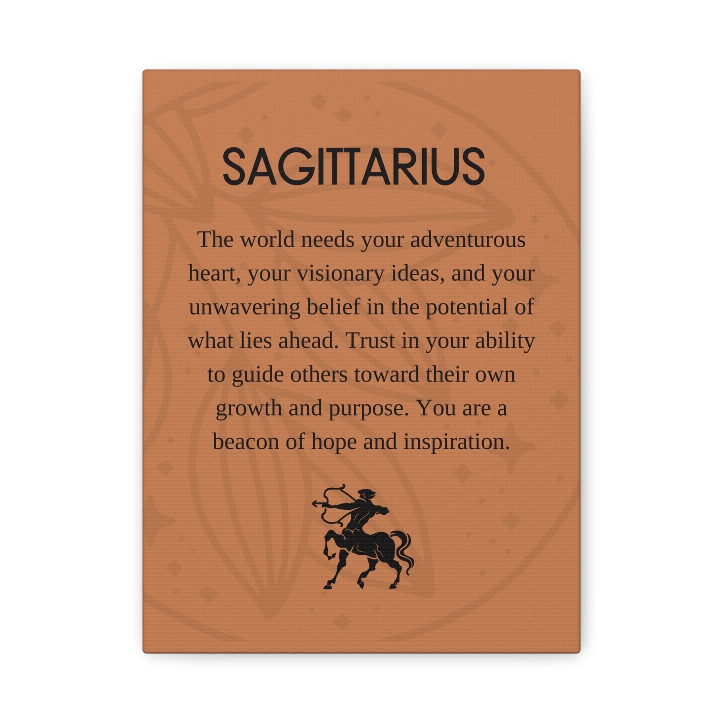 Sagittarius Inspirational Canvas Print