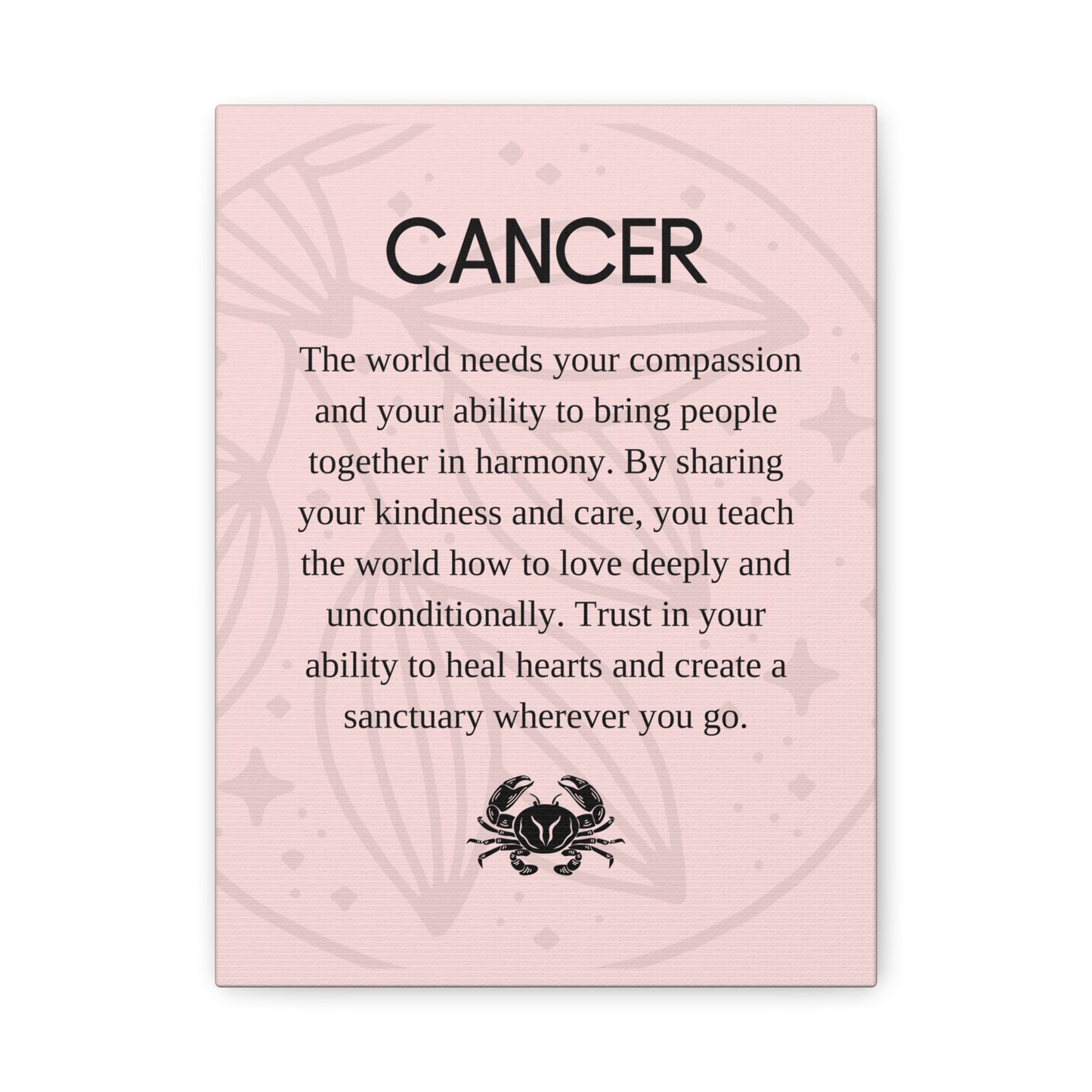 Cancer Zodiac Inspirational Canvas Print