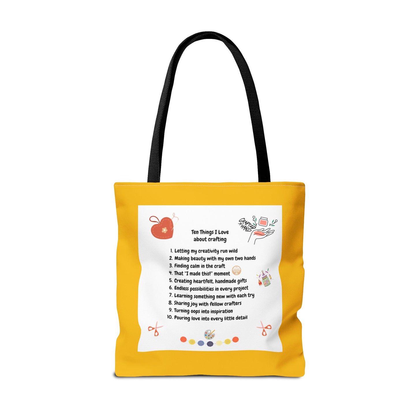 Crafting Enthusiast Tote Bag - Ten Things I Love About Crafting