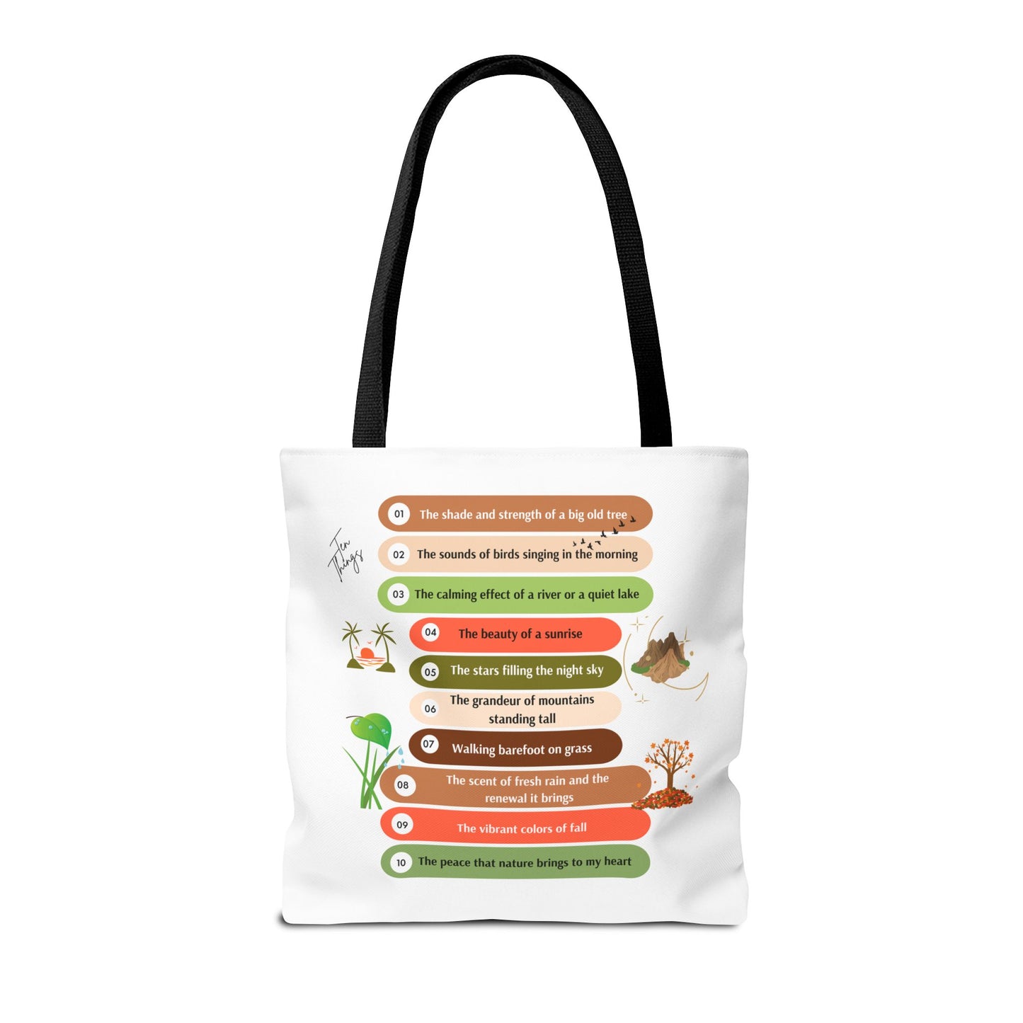 Nature Tote Bag - Ten Things I Love About Nature