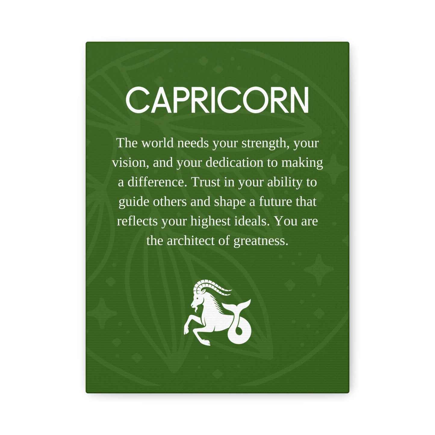 Capricorn Inspirational Canvas Print