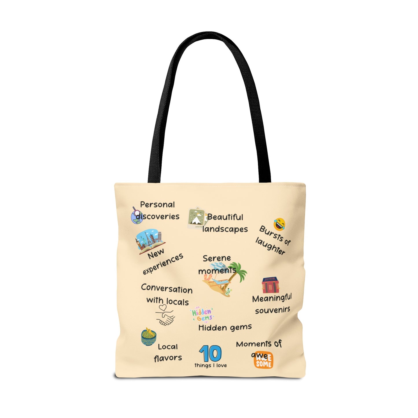 Travel Lover Tote Bag - Ten Things I Love about Traveling