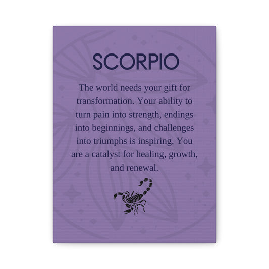 Scorpio Inspirational Canvas Print
