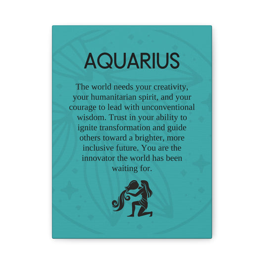 Aquarius Inspirational Canvas Print