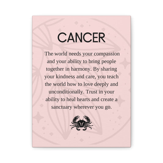 Cancer Zodiac Inspirational Canvas Print