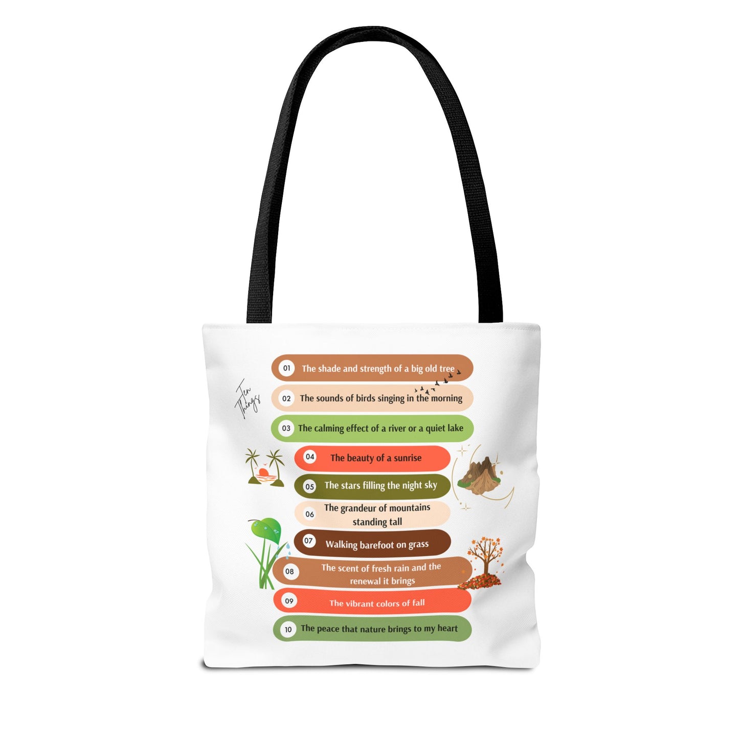 Nature Tote Bag - Ten Things I Love About Nature