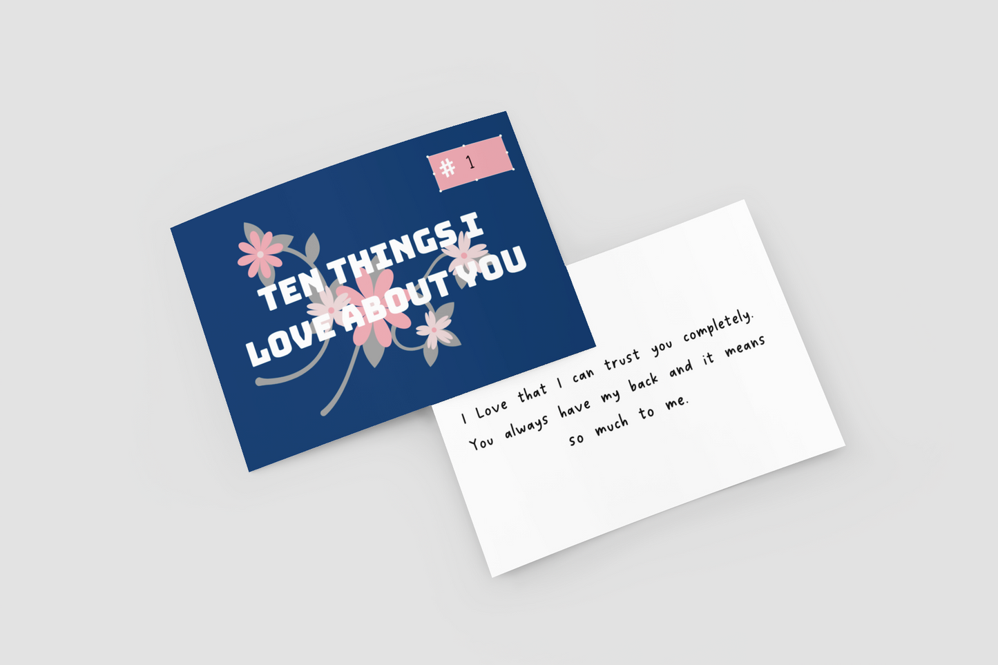 Ten Things I Love About You Cards (Navy)