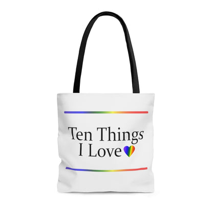 Ten Things I Love Tote Bag (Pride)