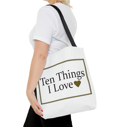 Olive Ten Things I Love Tote Bag